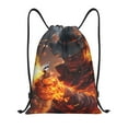thumbnail image 1 of Gaeub Western Fire Cowboy Drawstring Backpack Bag Sport Gym Sackpack Heavy Duty String Backpack for Men Women-Small, 1 of 6