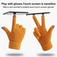 thumbnail image 3 of D-GROEE 1 Pair Women's Winter Thickened Touchscreen Stretch Thermal Gloves Warm Hair Knitted Thick Texting Gloves for Cycling, 3 of 8
