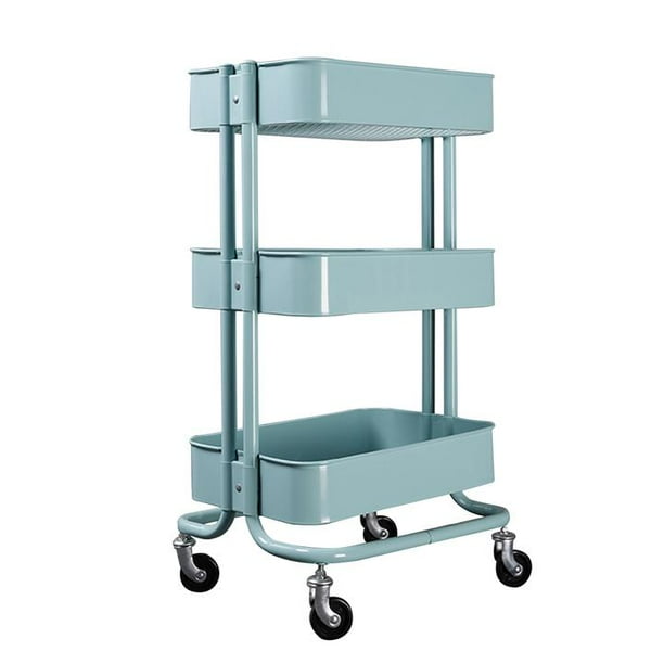 3Tier Heavy Duty Metal Rolling Utility Cart Mobile Storage Organizer