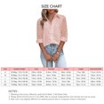 thumbnail image 4 of Blusa holgada de moda transpirable con botones y cuello vuelto de manga larga para mujer Rosa S, 4 of 4