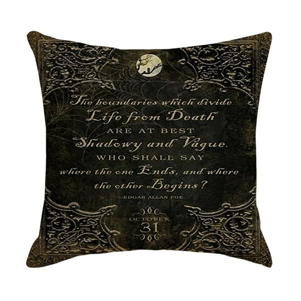 Advancent Funda de almohada decorativa, decoración de Halloween, funda de almohada acogedora con patrón de calabaza, funda de cojín cuadrada para sofá, Decoración del hogar doce SXYM42 Advancent HA060851-12B