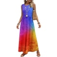 thumbnail image 4 of Women's Boho Maxi Sundress 2026 Summer Beach Dress Tie Dye Scoop Neck Sleeveless Loose Tank Dress, 4 of 7