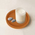 thumbnail image 4 of Round Decorative Tray,Non‑slip and Shatter‑proof Ribbed Coffee Table Tray Modern Bathroom Vanity Trays for Dresser,Jewellery,Toilet,Bedroom Kitchen Countertop,Candle Holder Storage Organizer (Orange), 4 of 8