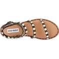 thumbnail image 2 of Steve Madden Travel Ankle Strap Pearl Detail Flat Sandals Black Pearl (9, Black Pearl), 2 of 4