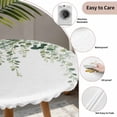 thumbnail image 5 of Green Eucalyptus Leaves Round Fitted Tablecloth with Elastic Edge, Waterproof Table Cloth Table Cover for 36"-44" Tables, Spring Pastoral Rustic Botanical Tablecloths for Dining Picnic Indoor Outdoor, 5 of 9