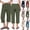 Style2-Army Green linen pants women, variant on Wide Leg Capri Pants for Women Plus Size Cotton Linen Summer Lightweight Cropped Boho Pants Drawstring Elastic Waist Cropped Pants with Pockets for Casual Summer Beach Loose Fit Coffee S
