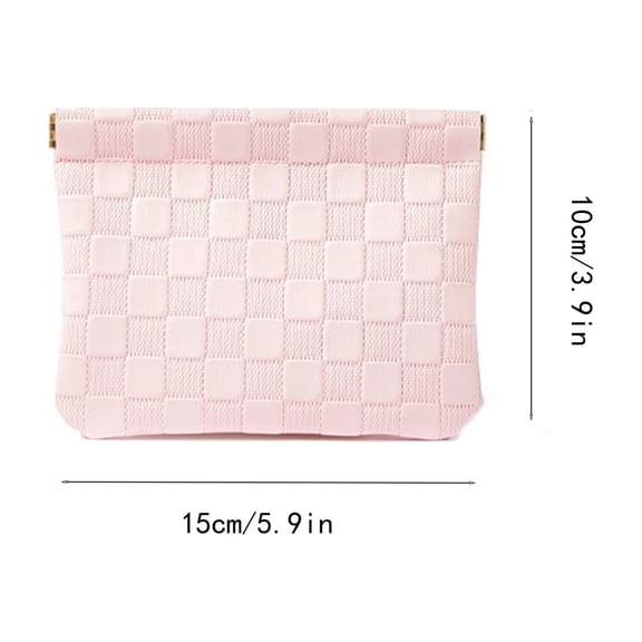 Checkerboard Pu Portable Makeup Bag Travel Storage for Cosmetics