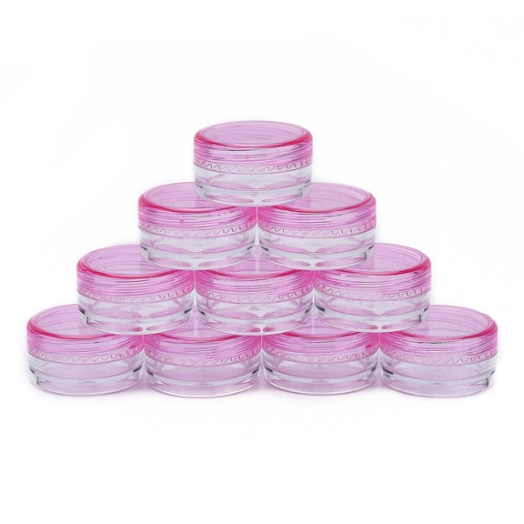 3G Plastic Empty Portable Facial Cream Jar Refillable Cosmetic Containers with Screw Lid Deep Pink 2.9x1.6cm Capacity: 3g