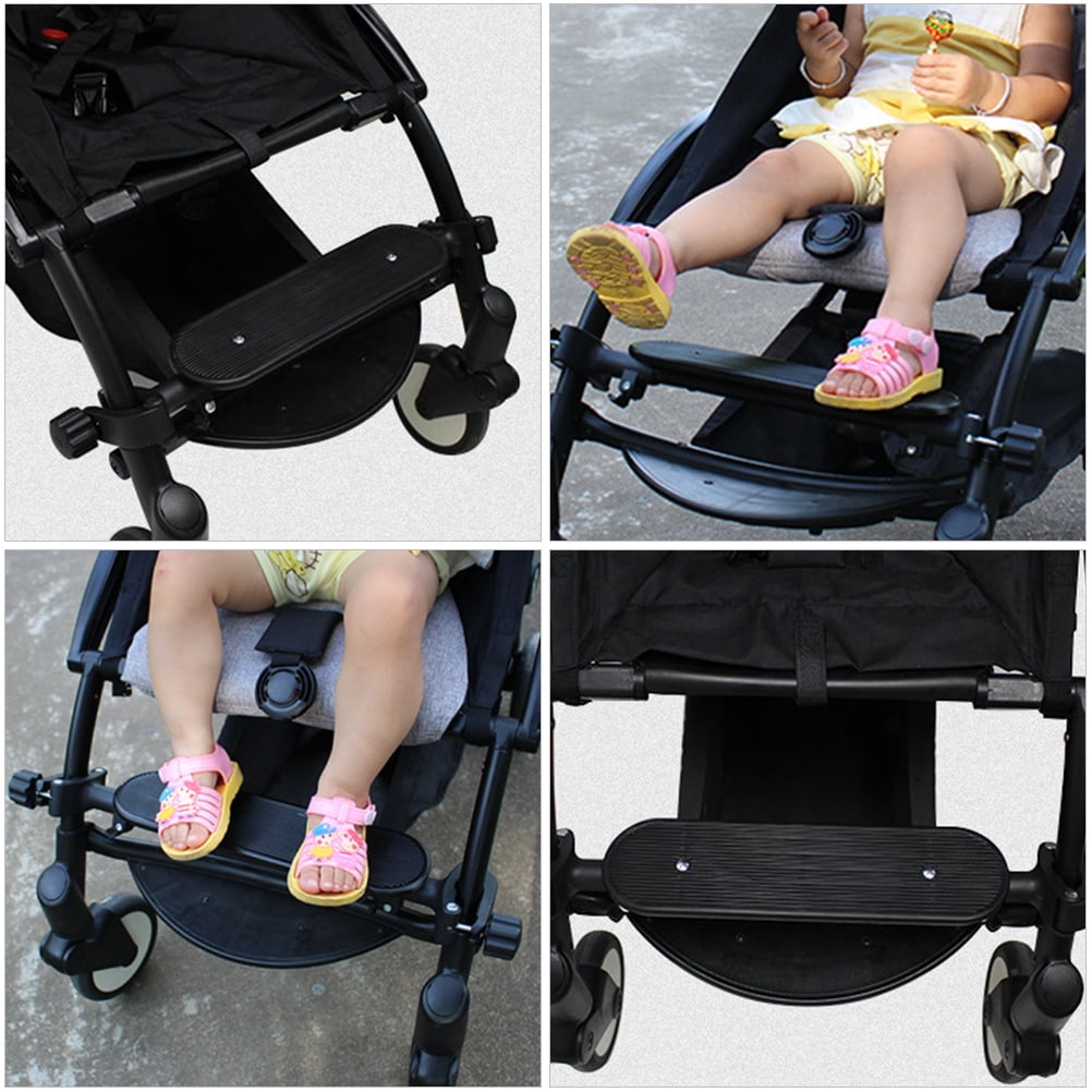 Beaupretty Stroller Footrest Universal Adjustable Foot Rest for Pushchair Black Material 1 Set