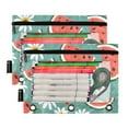 thumbnail image 2 of Watermelon and Daisy 2 Pack Pencil Pouch for 3 Ring Binder Smooth Zipper Folders with Pockets Clear Window Pencil Case, 2 of 6