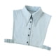thumbnail image 2 of Cuello falso desmontable elegante traje profesional mitad superior mitad camisa blusa Azul claro, 2 of 9