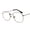 Silver Clear, variant on Metal Frame Fashion Glasses with 99 Percent Visible Light Transmission PC Lenses UV400 Protection Personality Eyewear