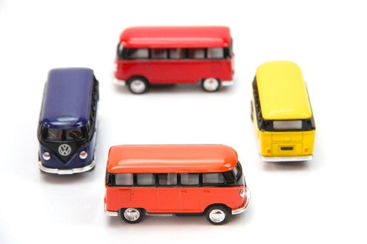Kinsmart Red VW Camper And Beetle  Pull Back Toy Cars  1/64 Scale New 