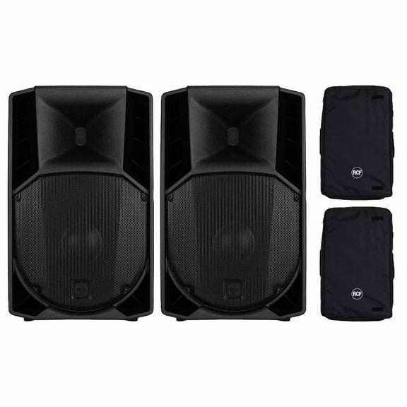 RCF ART 745-A MK5 Active 1400W 2-Way 15" Powered Speaker 2-Pack with Covers Package