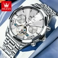 thumbnail image 3 of OLEVS Automatic Watches for Men Luxury Dress Waterproof Self Winding Mechanical Chronograph Diamond Stainless Steel Luminous Date Skeleton Tourbillon Mens Watches Gift Reloj Para Hombre, 3 of 14