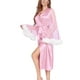 thumbnail image 2 of VISgogo, ropa de dormir para mujer, bata de baño de malla sólida transparente acampanada, bata de manga larga, pijama con puños de plumas, camisón, ropa de dormir VISgogo  moda, 2 of 4
