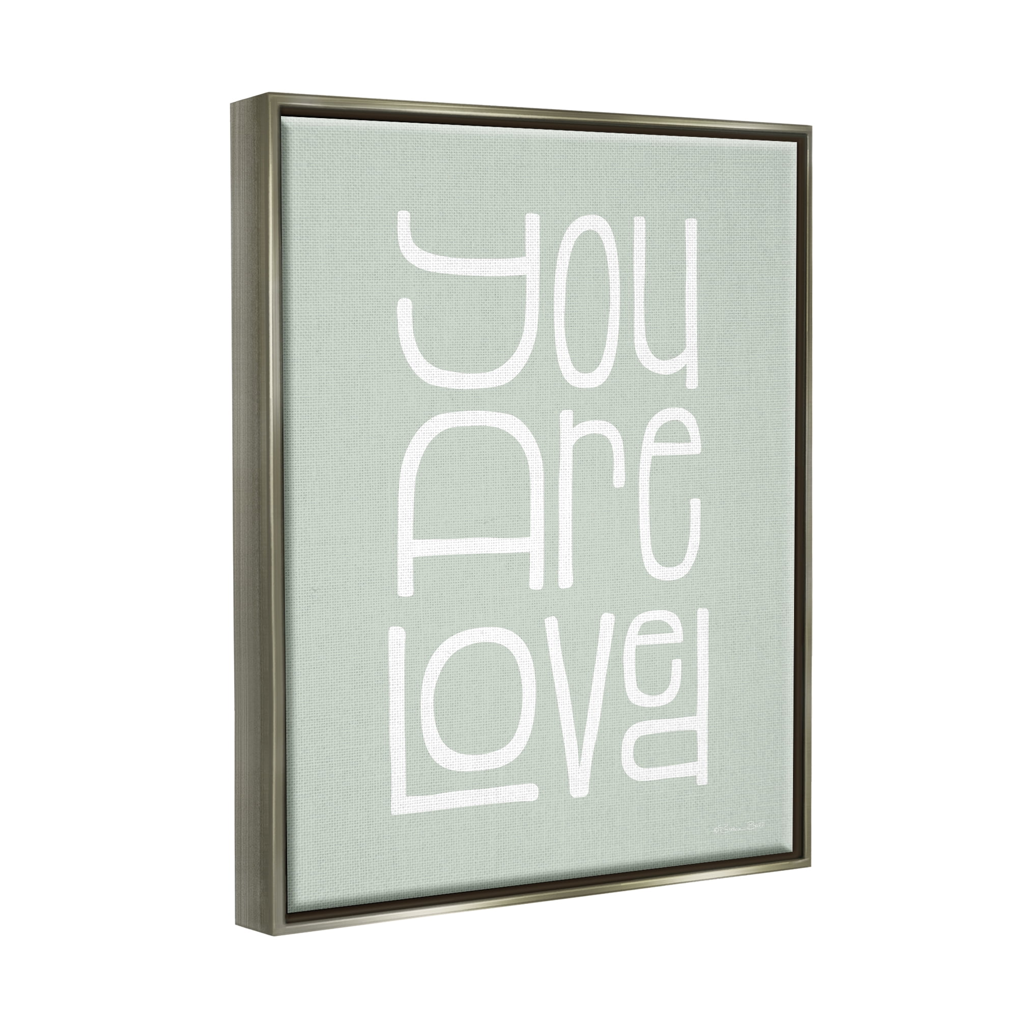 Stupell You Are Loved Casual Phrase Inspirational Painting Gray Floater Framed Art Print Wall Art