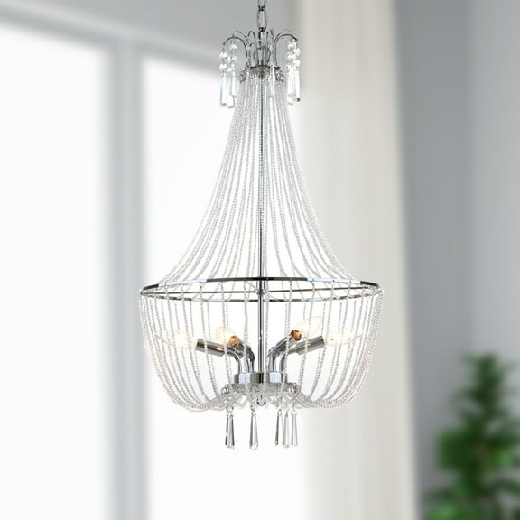 Safavieh Berlin 6 Light 17.5 In. Dia. Adjustable Chandelier, Chrome