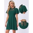 thumbnail image 2 of DARING DIVA Women's Lace Mesh Halter Neck Gothic Midi Dresses L Dark Green, 2 of 6