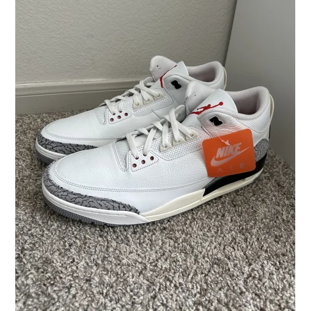 Ni - ke Ni - ke Air Jordan 3 Retro Reimagined White Cement DN3707-100 Men’s Size 18 Shoes