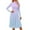 Light Purple, variant on Women's Casual Fashion High Neck Long Sleeve Print Midi Dress with Gradient Design, Fall and Winter Dress for Stylish Everyday Wear, Elegant and Cozy,Blue,L