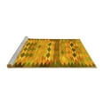 thumbnail image 2 of Ahgly Company Machine Washable Indoor Round Oriental Yellow Traditional Area Rugs, 4' Round, 2 of 4