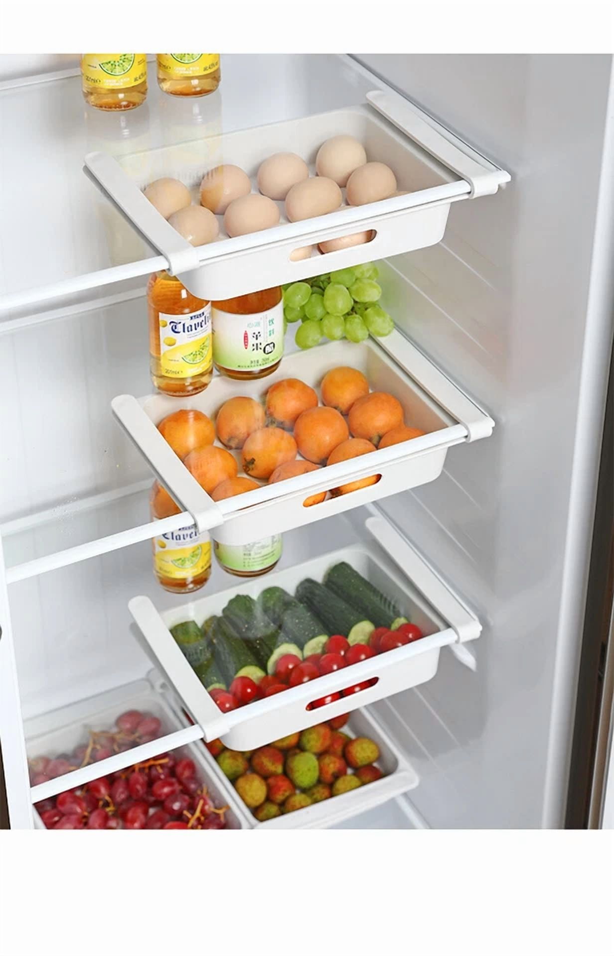 CRESTIN- Shelf For Kitchen Organizer Refrigerator Food Egg Storage Box Rack Fridge Drawer