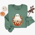 thumbnail image 2 of Trikvn Women's Vintage Fall Sweatshirts Halloween Ghost Pumpkin Print Pullover Tops Long Sleeve Crewneck Casual Activewear Loose Fit Holiday Graphic Shirts, 2 of 5