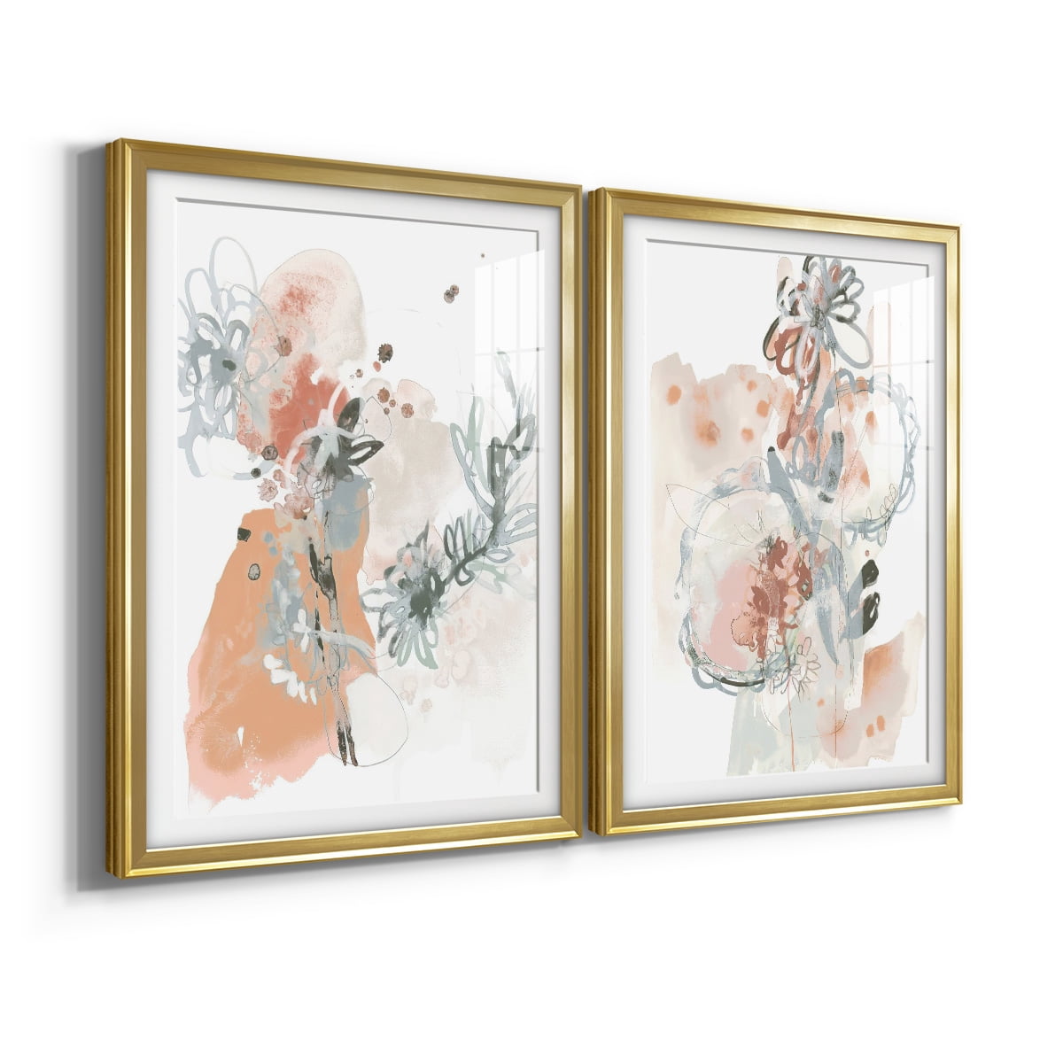 Wexford Home Petal Drift I Premium Framed Print, 18.5" x 24.5" - Ready to Hang, Gold (Set of 2)