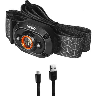 NEBO Mycro 400 Lumen LED Black Rechargeable Headlamp and Cap Light