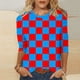 thumbnail image 1 of mfyjkho Tops De Tallas Grandes, Blusa Informal De Moda Para Mujer, Con Cuello Redondo Y Mangas 3/4, Estampada Tops Para Mujer Xl, 1 of 6