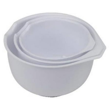 3 Piece Plastic Mixing Bowl Set With Rubber Ring For Non-Slip (Best Looking Super Bowl Rings)