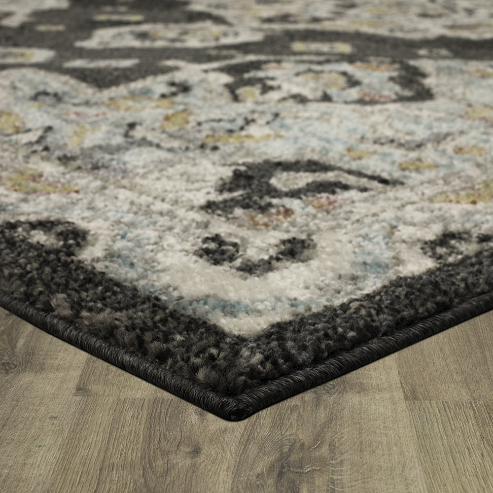 Mohawk Home Huffman Indoor Ornamental Area Rug, Black, 6' x 9'