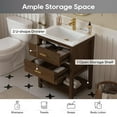 thumbnail image 6 of DELUXE LIVING 24"Bathroom Vanity with Sink, Small Cabinet Single Sink, Storage Venity with Adjustable Feet,Drawers& Easy to Install, Walnut, 6 of 9