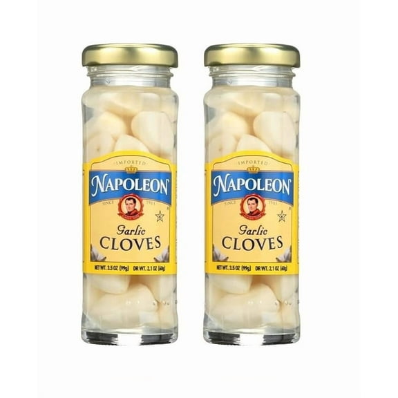 Pickled Garlic Cloves Two (2) Small Glass Jars NT. WT. 3.5oz.