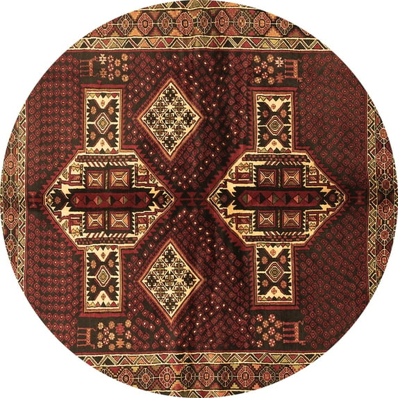 Ahgly Company Indoor Round Persian Brown Traditional Area Rugs, 6' Round