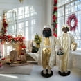 thumbnail image 5 of Fraser Hill Farm 58-in. Dancing African American Santa Animatronic in Gold Coat with Prelit Christmas Tree, FASC058-2GL1-AA, 5 of 15