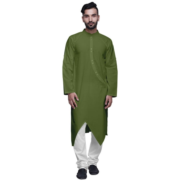 Atasi Designer Kurta For Boys Solid Cotton Button Down Indian Kurta For Men
