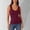 Red, variant on Women'S Tank Tops Ladies' Low Round Neck Ribbed T Shirt Sleeveless Elastic And Form Fitting Basic Vest S Red