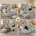 thumbnail image 3 of Deep Seat Corduroy Sofa, No Assembly Compressed Couch with Soft Cushions for Living Room & Apartments, Gray, 3 of 9