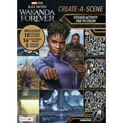 Marvel Avengers Black Panther Create a Scene Sticker Activity Book, 32 Pages, 6 Sticker Sheets, Paperback