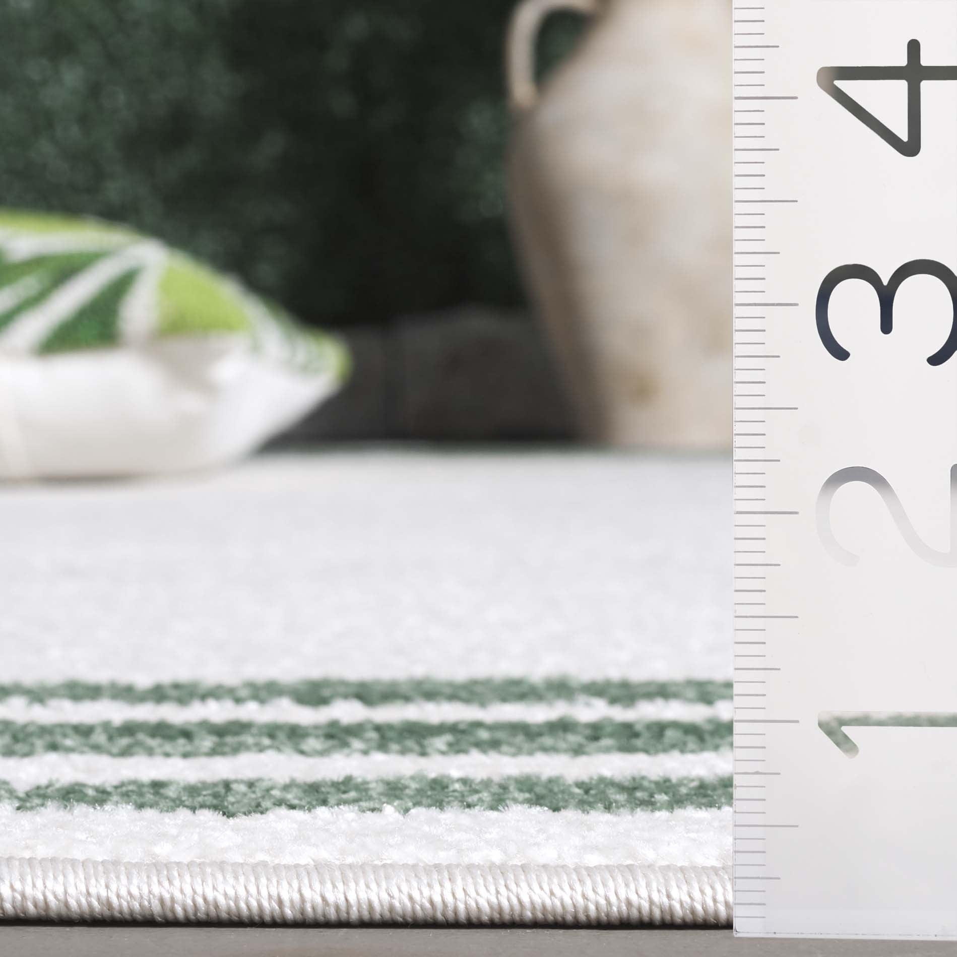 SAFAVIEH Cabana Rado Bordered Indoor/Outdoor Area Rug, Ivory/Green, 8' x 10'