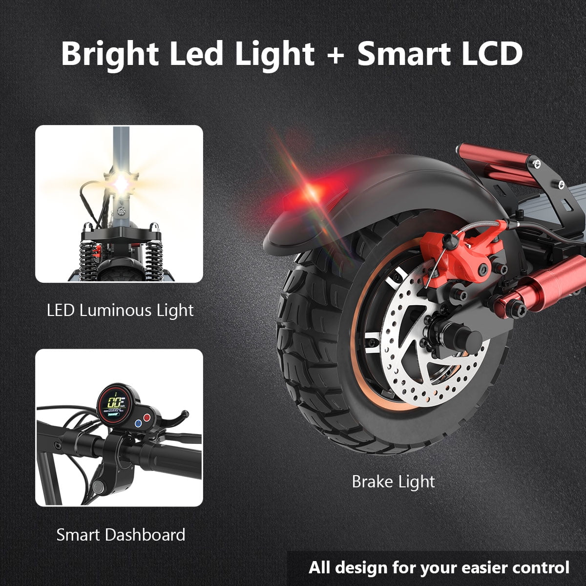 AOKDA Foldable Electric Scooter for Adults 800W 20 Miles Long Range 3 Speeds Commuter E-Scooter up to 28mph, Electric Skateboard for Kids Boys Girls 14+