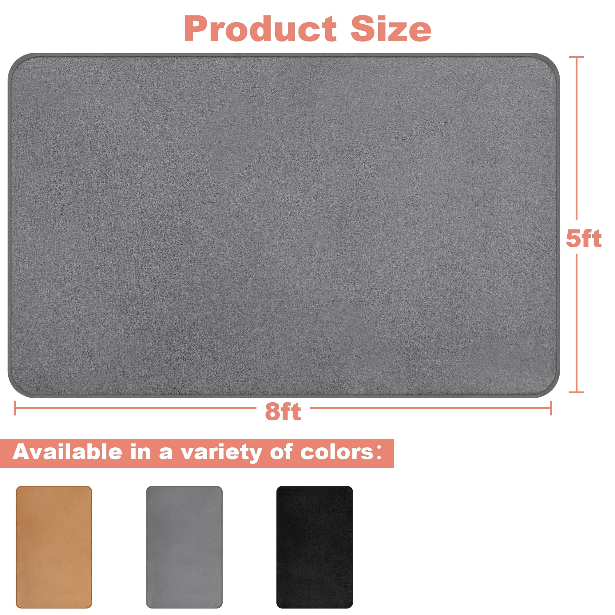 Nefoso Low Pile Area Rug, 5ft x 8ft Soft Fluffy Area Rugs for Living Room Bedroom Decor Carpet, Light Gray