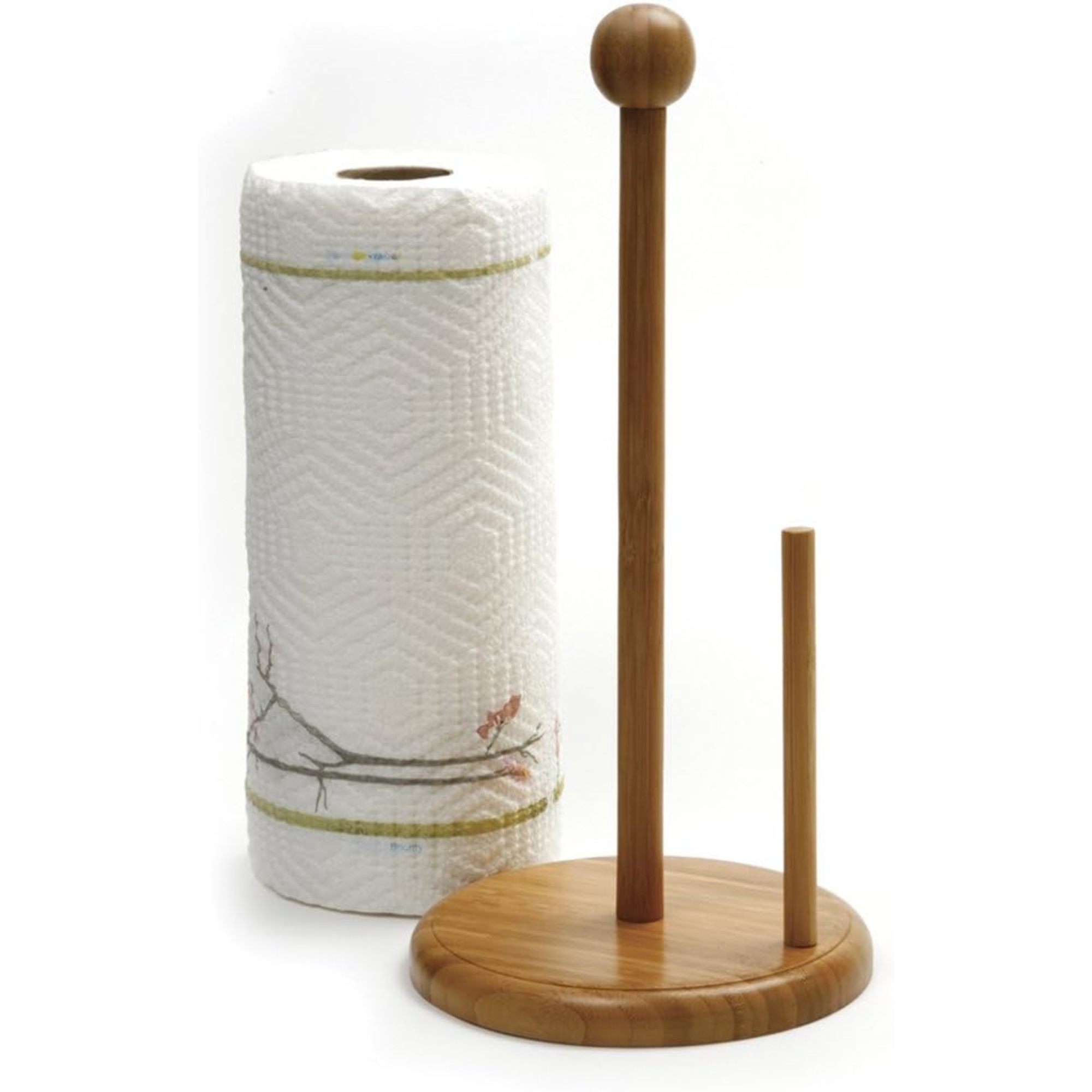 Norpro Bamboo Paper Towel Holder, Light Wood Grain