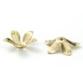 thumbnail image 2 of Brass Bead Cap Long-Lasting Plated 5-Petal Flower Real 24K golden Plated 14x3mm Hole: 1.5mm, 2 of 2