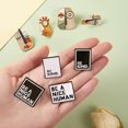 thumbnail image 3 of 4 Pins esmaltados rectangulares de aleación con el lema "Sé una buena persona" para mochilas, ropa, sombreros y decoración de fiestas., 3 of 7