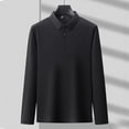 thumbnail image 4 of pstuiky camisa de manga larga para hombre, Pijama deportivo para hombre, para estar en casa, de color liso, con camiseta deportiva de manga larga y cuello vuelto Tops de talla grande para hombre m, 4 of 8