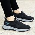thumbnail image 4 of Womens Platform Sneakers Breathable Slip on Walking Shoes Nonslip Low Top Tennis Shoes Comfortable Arch Support Nursing Shoes Black Size 7.5, 4 of 5