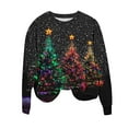 thumbnail image 6 of Ounisa Womens Crewneck Long Sleeve Sweatshirt Fall Winter Fashion Pullover Tops Casual Christmas Tree Lights Santa Claus Gifts Graphic Sweater Clothes Cute Trendy Work Outfits 2025, 6 of 6